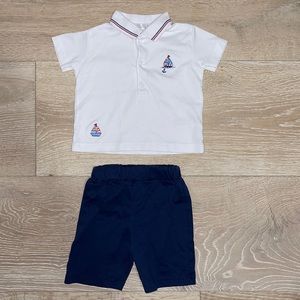 Kissy Kissy Summer Seas Bermuda Set Size 6-9 Months